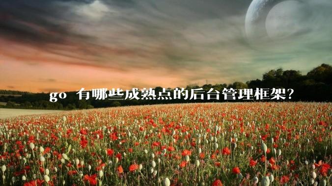 go 有哪些成熟点的后台管理框架？