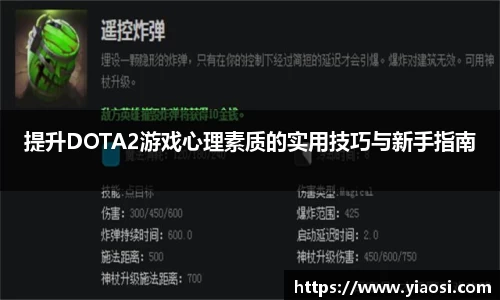 提升DOTA2游戏心理素质的实用技巧与新手指南