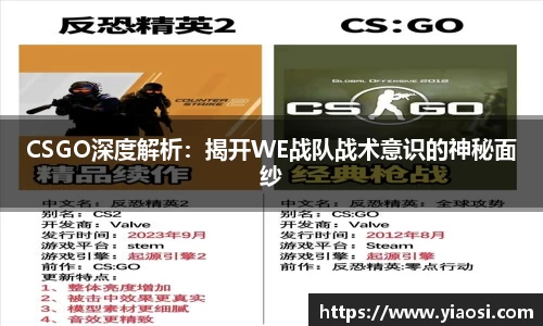 CSGO深度解析：揭开WE战队战术意识的神秘面纱